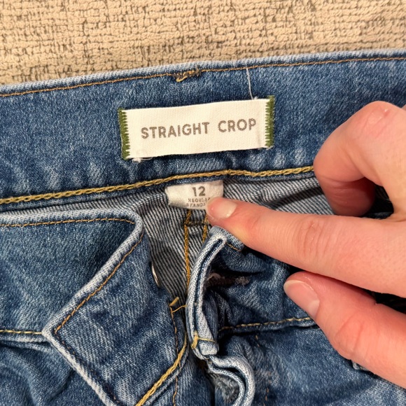 American Eagle Outfitters Light Blue Straight Crop Leg Jeans - Picture 3 of 5